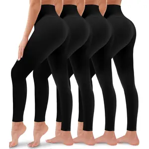 4 Pack Leggings for Women Butt Lift High Waisted Tummy Control No See-Through Yoga Pants Workout Running LeggingsGift