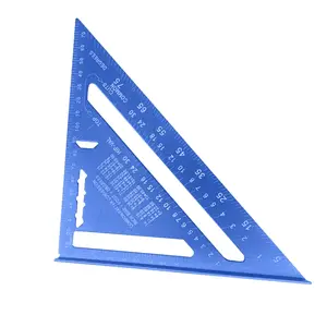 7 Inch Metric Aluminum Alloy Oxide Triangular Ruler, 90 Degree & 45 Degree Right Angle Triangle Scale, Durable Construction Tool