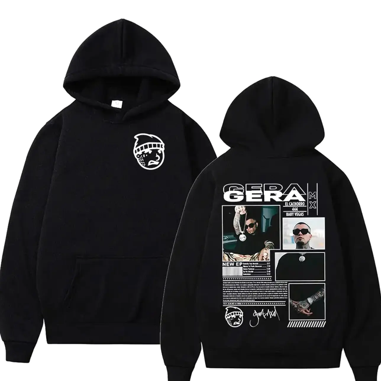 Rapper GERA MX Tour Album 2025 Graphic Hooded Men's Hip Hop Unisex Short Sleeve Sweatshirts Hot Sale Fleece Clothing Hoodies AZF