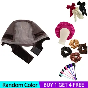[Gift Package Buy One Get Five] Colors Shipped Randomly Lace Wig Grip Cap for Women 3x5 Transparent Lace Front Wig Cap with Gripper Headband to Keep Wig In Place Adjustable Lace Wig Gripper Make Your Wigs Gluless