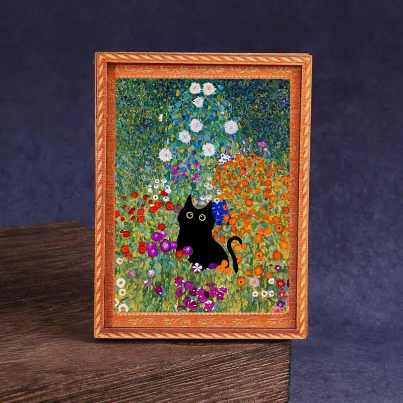 1pc Cute Black Cat Refrigerator Magnet, Durable Bamboo Material Adorable Art Fridge Magnet, Cute Fridge Magnets, Decorative Fridge Magnets, Home & Office Decor Decoration, Holiday Gift, Kitchen Accessories, Magnetic Item, Cute Magnets For Fridge