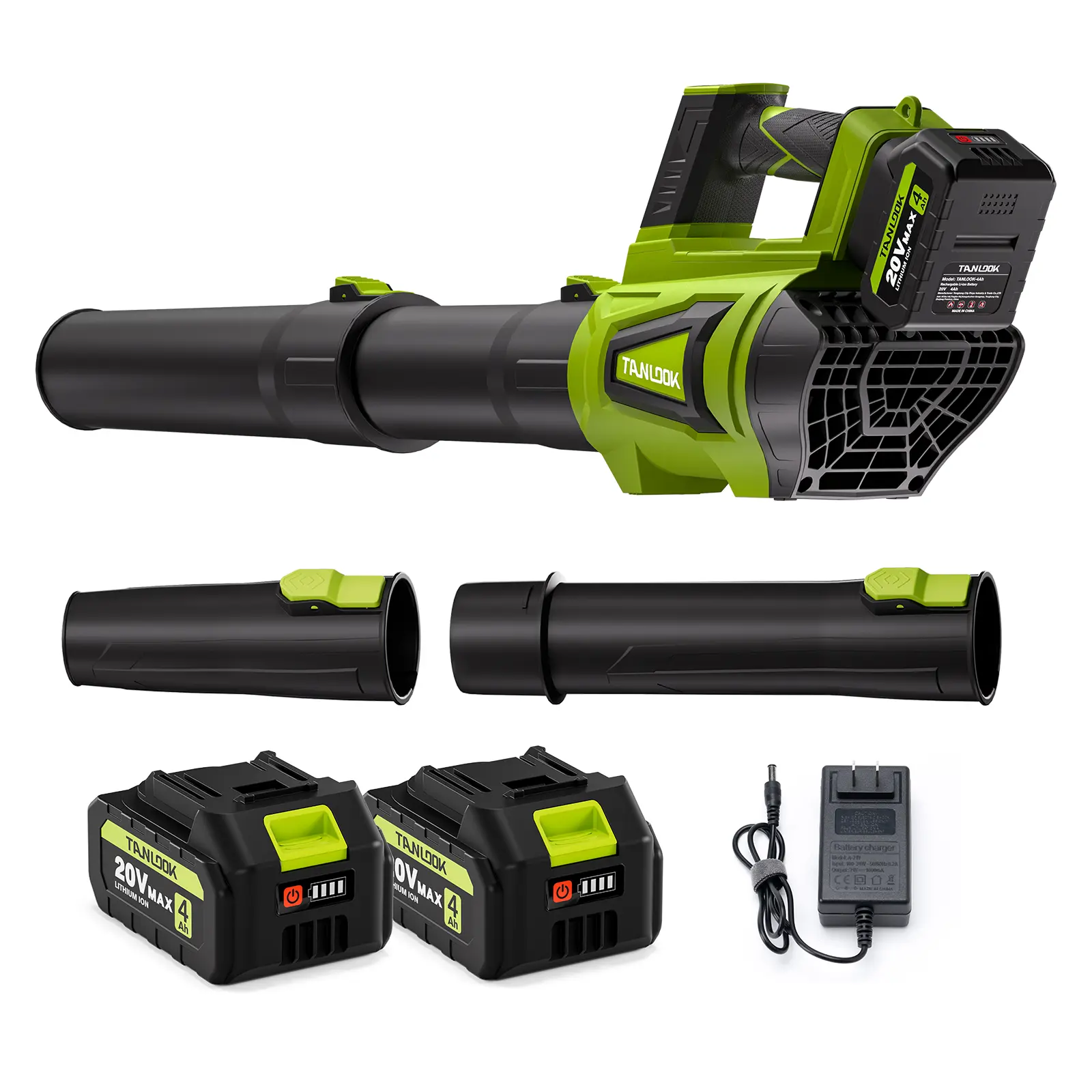 TANLOOK 20V Lithium Ion Cordless Leaf Blower, 2 x 4.0Ah Batteries & Charger, 680CFM 260MPH, 2 Speeds, Compact & Lightweight Portable Handheld Electric Blower for Gardening Lawn Care with Effortless Operation