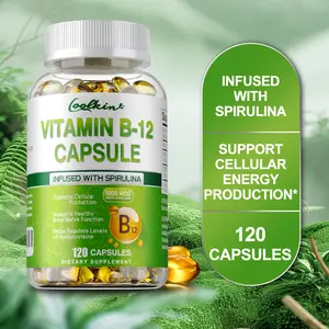 120 Coolkin dietary supplements containing Vitamin B12 and premium organic spirulina to support heart and eye health.