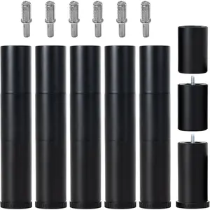 12-inch replacement bed legs for adjustable bed base frames, 3-in-1 screw-in legs, includes four types of threads, set of 6