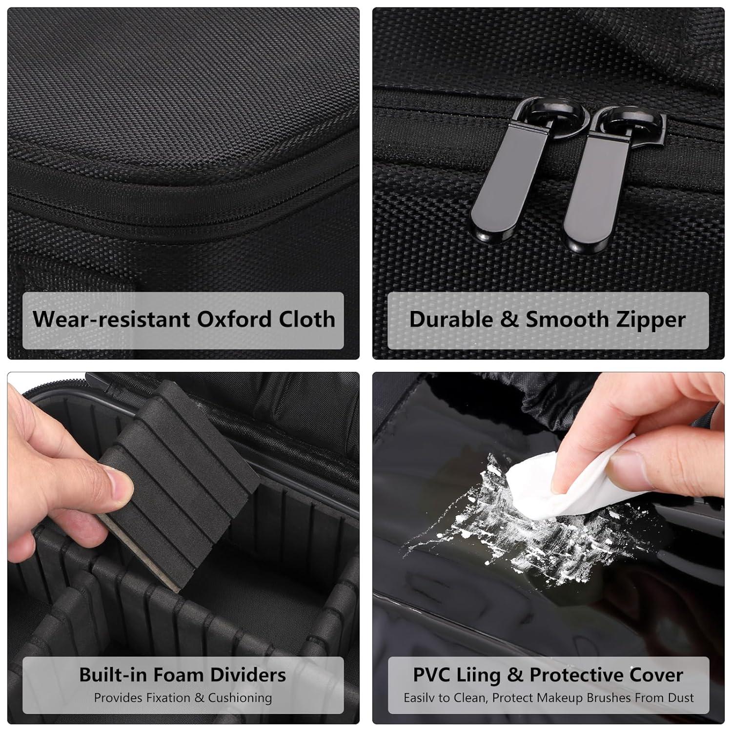 Travel Makeup Bag,Portable Makeup Case for Women,Professional Cosmetic Train Case Organizer Artist Storage Bag With Adjustable Dividers Brushes Toiletry Jewelry Digital Accessories Travel Makeup Bag,Portable Makeup Case for Women,Professional Cosmetic Train Case Organizer Artist Storage Bag With Adjustable Dividers Brushes Toiletry Jewelry Digital Accessories