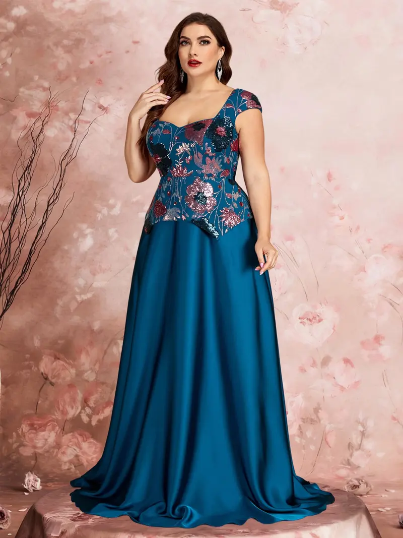 bridesmaid dresses for fat ladies Vanessa Plus Size Soft Satin Bridesmaid Dresses with Sleeves main image 1