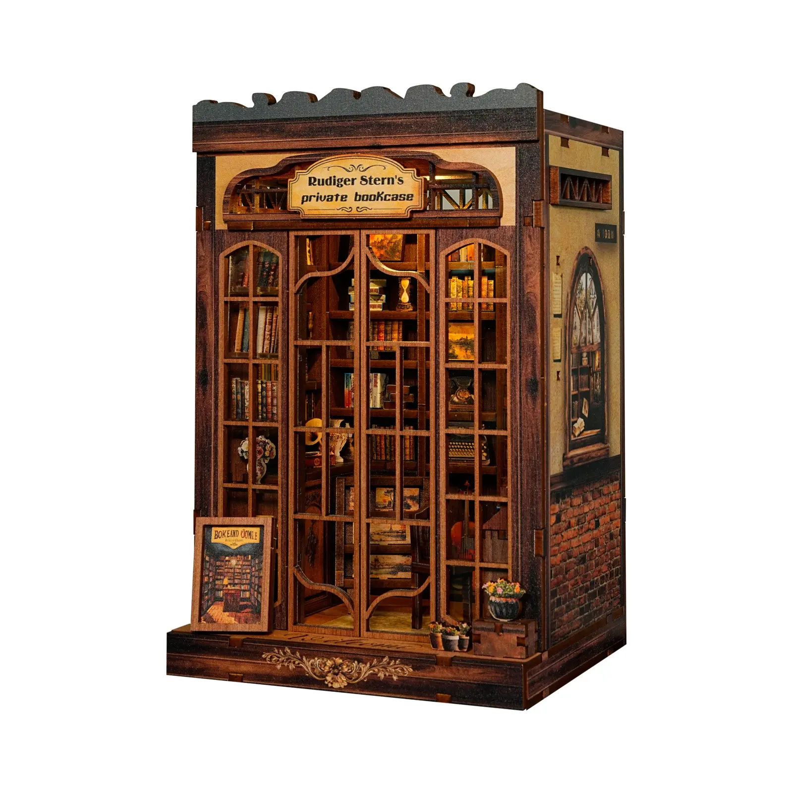 Wooden DIY Book Nook Model Kit for adults tiny home Vintage Abstract Renaissance Style, 3D Hand-Assembled Booklet Toy House, Miniature Dollhouse Kit, Birthday Gift, DIY Building Model