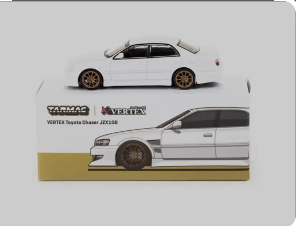 TARMAC 1:64 SCALE VERTEX TOYOTA CHASER JZX100 WHITE METALLIC