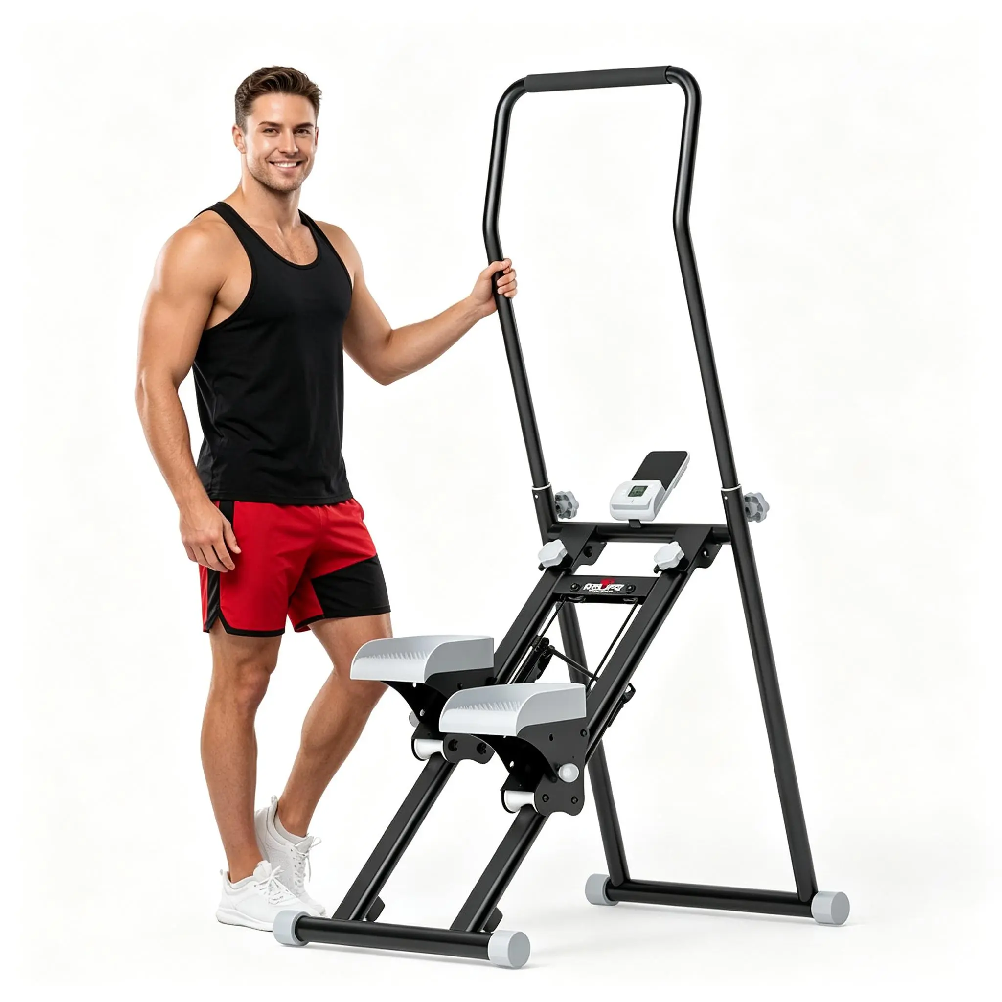RELIFE Compact Stair Climber Exercise Machine, Sturdy Home Workout Equipment with Adjustable Resistance & Hand Bars for Cardio and Total Body Training, Home Exercise Equipment, Workout Fitness Equipment