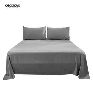 Deconovo Bed Sheet Sets Microfiber 16" Deep Pocket 1800 Thread Count Luxury Comfort Bedding Silky Soft Touch 4 Pieces(2 Pillowcases,1 Flat Sheet & 1 Fitted Sheet)