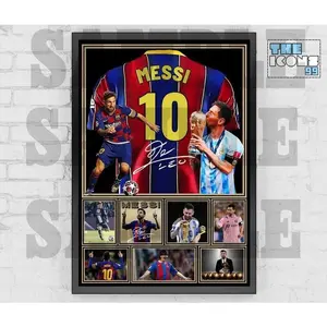 Poster Lionel Messi Barcelona Football Shirt Back Wall Art Print Aesthetic Canvas Poster