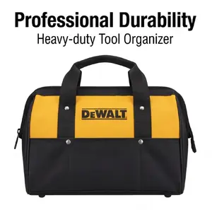 DEWALT Multi Purpose Tool Organizer Bag With Standard Overall Size, Firm Sewing Structure And Classification Storage Space, Wear Resistant Fabric Material Suitable For Outdoor Operation And Mobile Tool Carrying Needs