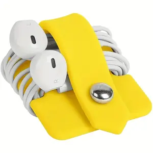 2pcs Silicone Headphone Winder Wire Cable Silicone Wire Organizer Data Cable Cord Organizer Earbuds Holder Earphone Wrap Earphones Organizer Headset Headphone Winder Cord Manager Cable Winder Multifunctional Cable Tie