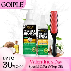 【Valentinesdaygift】Wig Shampoo for Synthetic Wigs & Wig Milk Spray for Synthetic Hair, Detangle and Anti-Frizz Conditioner Haircare Cleansing Cleanser