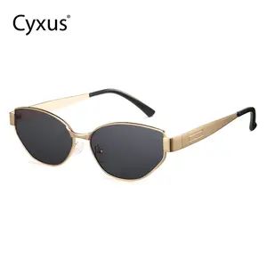 Cyxus Cat Eye Sun Shades Personality Metal Eyewear Sunglasses Superstar Style Uv 400 Protection Unisex European And American Style 1327