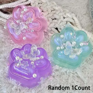1 Count Squishy Cat Paw Squeeze Toy, Cute Glittering Paw Squishies for Stress Relief, Soft Fidget Toys for Parties and Birthdays