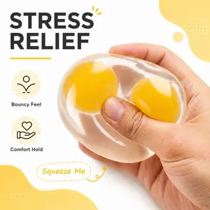 Double-Yolk Egg Stress-Relief Toy Squeeze Fun, Stress Relief Gadgets, stretchable and grippable, press to soothe emotions, relieve stress and anxiety, suitable for working or studying, birthday gift
