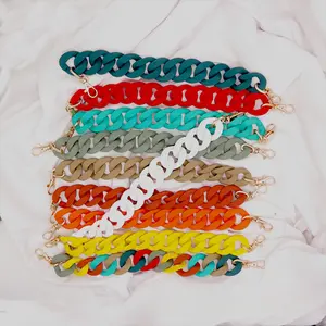 Popular resin acrylic frosted rubber feel paint mobile phone chain shoe buckle bag chain strap