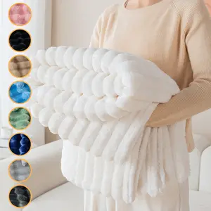 1pc striped flannel blanket, Soft Cozy Blanket, Soft Comfy Blanket, super soft and comfortable warm shawl blanket, bed, sofa, office nap blanket and camping home decoration, gift blanket for Christmas, birthdays, available in multiple colors