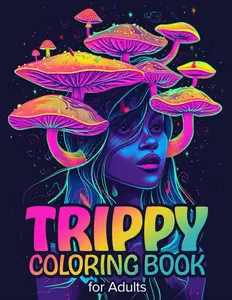 Newly Released Adult Coloring Book - 50 Psychedelic Pages with Mushroom Illustrations, Frogs, Magic Worlds, Optical Illusions for Relaxation, Mindfulness | Activity Book for Adults