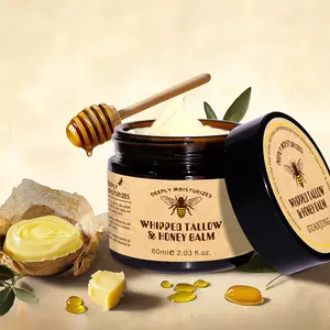 Beef Tallow & Honey Balm Cream– All-Natural Moisturizer Hydrates and Nourishes the Skin, Grass-fed Beef Tallow Honey Balm blend - Ultra-Nourishing Moisturizer for Face, Body & Hands.