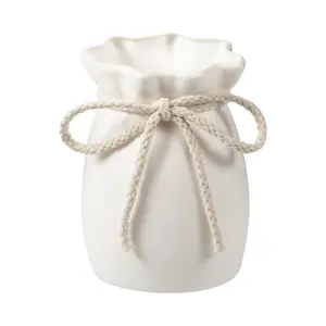 Modern Minimalist Plastic Vase, Faux Ceramic-Like Texture, Lightweight Shatter-Resistant, Ideal for Dry Flowers, Nordic Style Decor