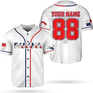 Personalized Panama Baseball Jersey Camisa Shirt, Panamanian Flag Jersey