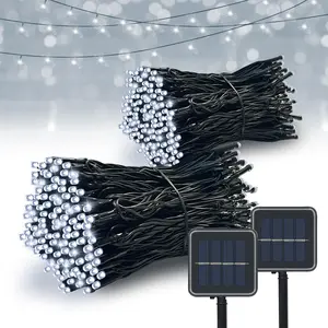 Solar String Lights Outdoor, 2 Pack 79FT 200 LED  Solar Christmas Lights with 8 Lighting Modes for Tree Yard Garden Party Xmas Decorations