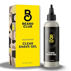 Clear Shaving Gel: Hydrating Shave Cream for Sensitive Skin, Precise Line Ups & Smooth Shaving, Transparent Shave Gel, Sativa Seed, Licorice and Radish Root - 8oz