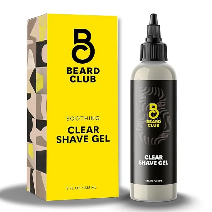 Clear Shaving Gel: Hydrating Shave Cream for Sensitive Skin, Precise Line Ups & Smooth Shaving, Transparent Shave Gel, Sativa Seed, Licorice and Radish Root - 8oz