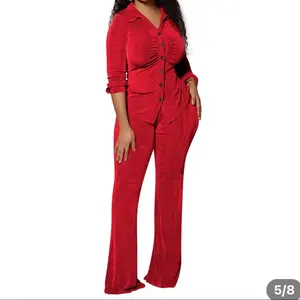 “Bloody” Red Suede Two piece Casual Comfort