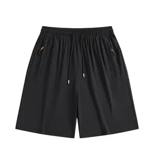 Men’s Ice Silk Shorts — Lightweight, Quick-Dry, Loose Fit, Drawstring, Pockets, Zipper, Straight-Leg Athletic Casual Shorts