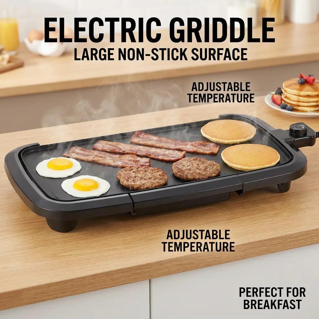 AORAN 1500W Electric Bbq Grill Pan - Household Smokeless Nonstick All-Purpose Cooking Grill, Multifunctional Baking Tray for Grilling, Stir-Frying Meat, Smokeless Grill