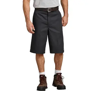 Dickies Men's Loose Fit 13" Shorts Beige Cotton Casual Style Heavyweight Twill with Multi-Use Pocket & Signature Belt Loops - Polyester