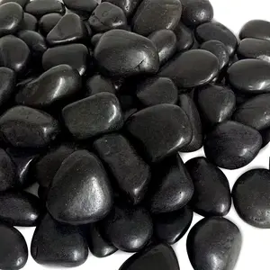 5 Pounds Black  Decorative River Pebbles - 2-3 Inch Black Polished Decorative Pebbles for Garden Landscaping,  Decor, Outdoor Paving River Rocks, Rocks for Painting