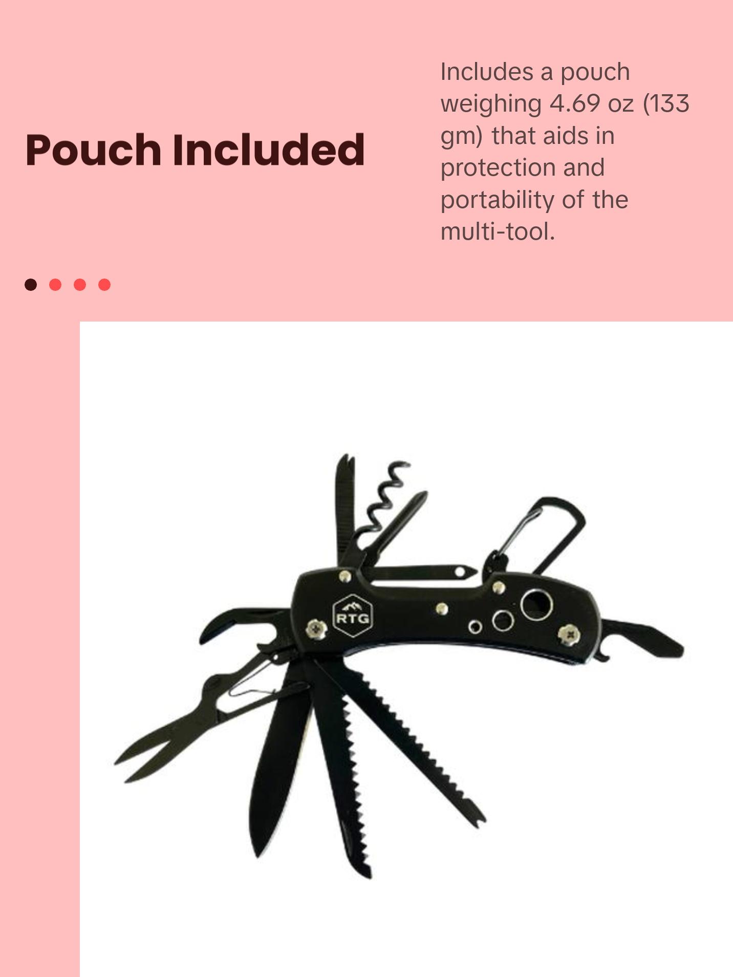 RTG Universal Multi-Tool – Versatile Stainless Steel Pocket Tool for Everyday Carry, Survival, and Outdoor Adventures