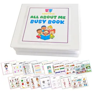 Handmade Toddler Busy Book, First Learning Binder, Fully Assembled, Fun Preschool Activity Book, Homeschool Binder, Montessori Learning Preschool Binder, All About Me Theme and Matching Activities for Early Childhood Development and Homeschool Learning