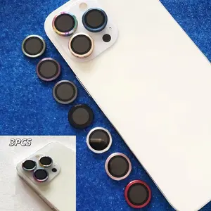 3-Piece CD Texture Phone Lens Protector Accessories - Suitable for iPhone 17/16/15/14/13/12/11 Metal Protective Ring Lens Protector - Practical, Easy to Install, Protection, Shockproof - Perfect as Valentine's Day, Thanksgiving gift Smartphone