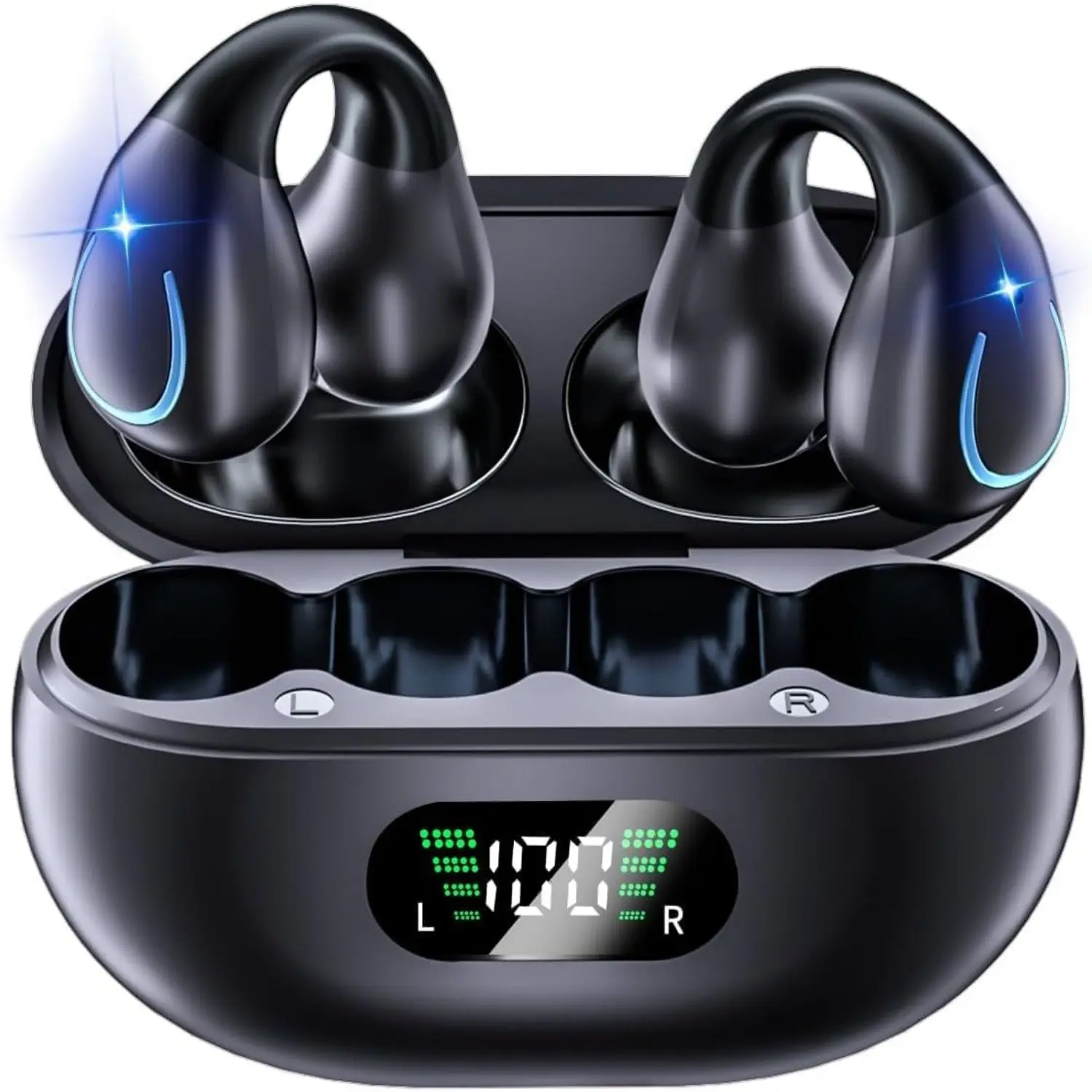 Bluetooth 5.3 earphones stereo, noise cancelling microphone, 48H, LED power display charging case, IPX7 waterproof for sports audio electronic devices Headset Plastic Earbuds Wireless