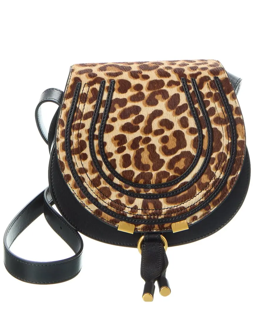 Chloé Marcie Small Haircalf & Leather Saddle Bag