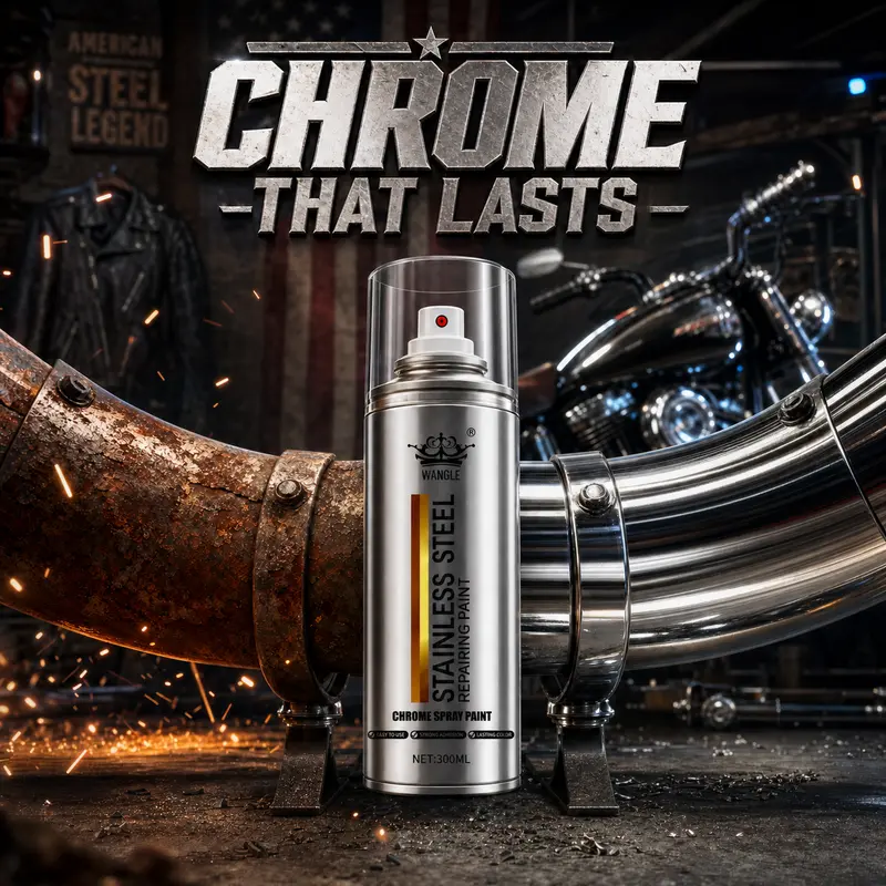 300ml Car Chrome & Stainless Steel Restorer Spray - Instant Fix, Quick Metal Revive, Rust Spot Removal, Oxidation Repair, Bumper Rust Lift, Anticorrosion Coat for Cars/Motorcycles (Fixes Oxidised, Blackened Bumpers, Grilles, Exhaust)