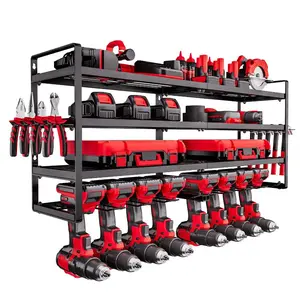 VEVOR Power Tool Organizer Wall Mount, 4 - Layer Storage Rack with 4 Drill Holders, Tools Holder and Storage Rack with Screwdriver Holder, Garage Tool Organizer for Garage, Workbench, and WorkshopVEVOR Super Brand Day