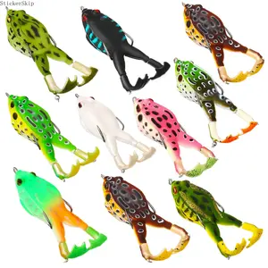 2026 NEW 3-10pcs Vibrant Topwater Frog Lures - Silicone Floating Bait with Double Propeller Legs, Lead-Free, Ideal for Bass, Snakehead, Catfish, 3.5in/13g Fishing Tackle Multi-Jointed Realistic