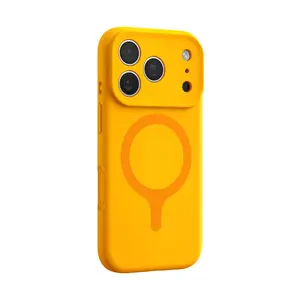 IP17/16promax liquid silicone magnetic phone case| Skin-friendly, bare-skin feel| Upgraded anti-oxidation layer, does not yellow with prolonged use| Full-Coverage Strong Magnetic Array Summer Dopamine Phone Case