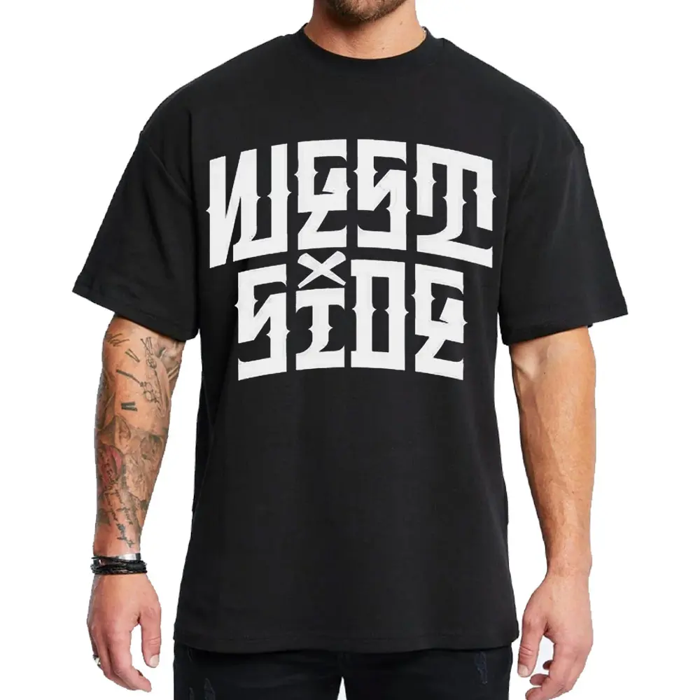 ⛓️ 🖤 Men's Casual All-Seasons Graphic T-Shirt - Chicano Chicana Cholo Chola Style, Unisex t shirt with Bow & Button Details,  Streetwear Top for Men & Women