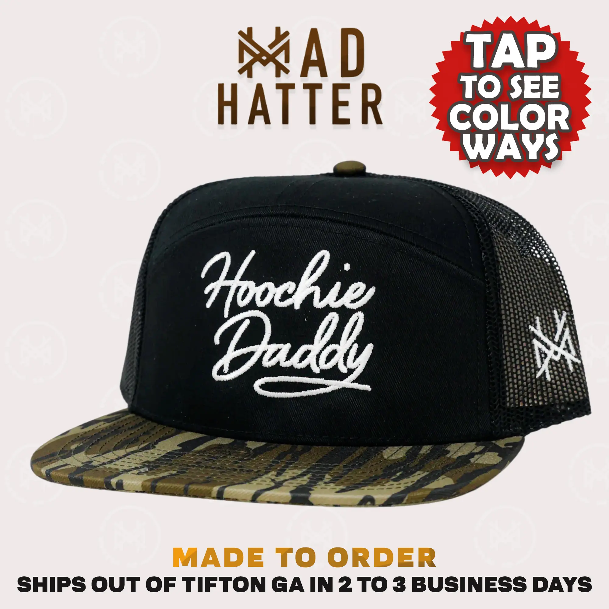 Hoochie Daddy Embroidered Trucker Hat Personalized Cap Hoochie Daddy Embroidered Trucker Hat Personalized Cap
