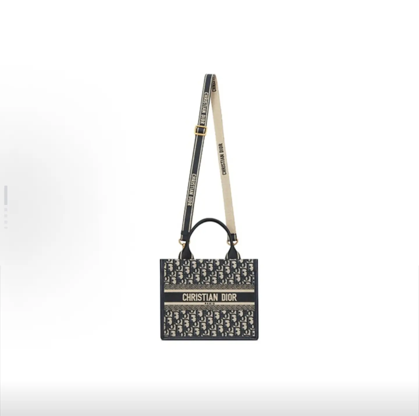 Pre-owned Dior Book Tote With Detachable Shoulder Strap Embroidered Calfskin Small Handbag