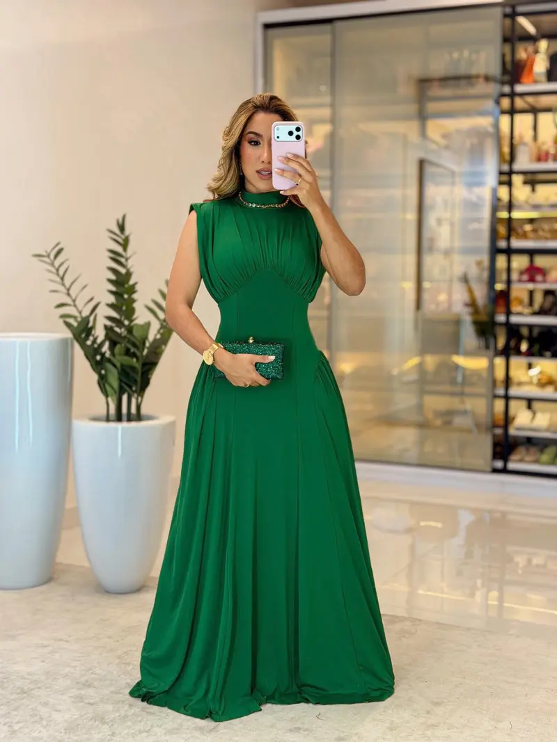 emerald green evening dress modest - TikTok Shop