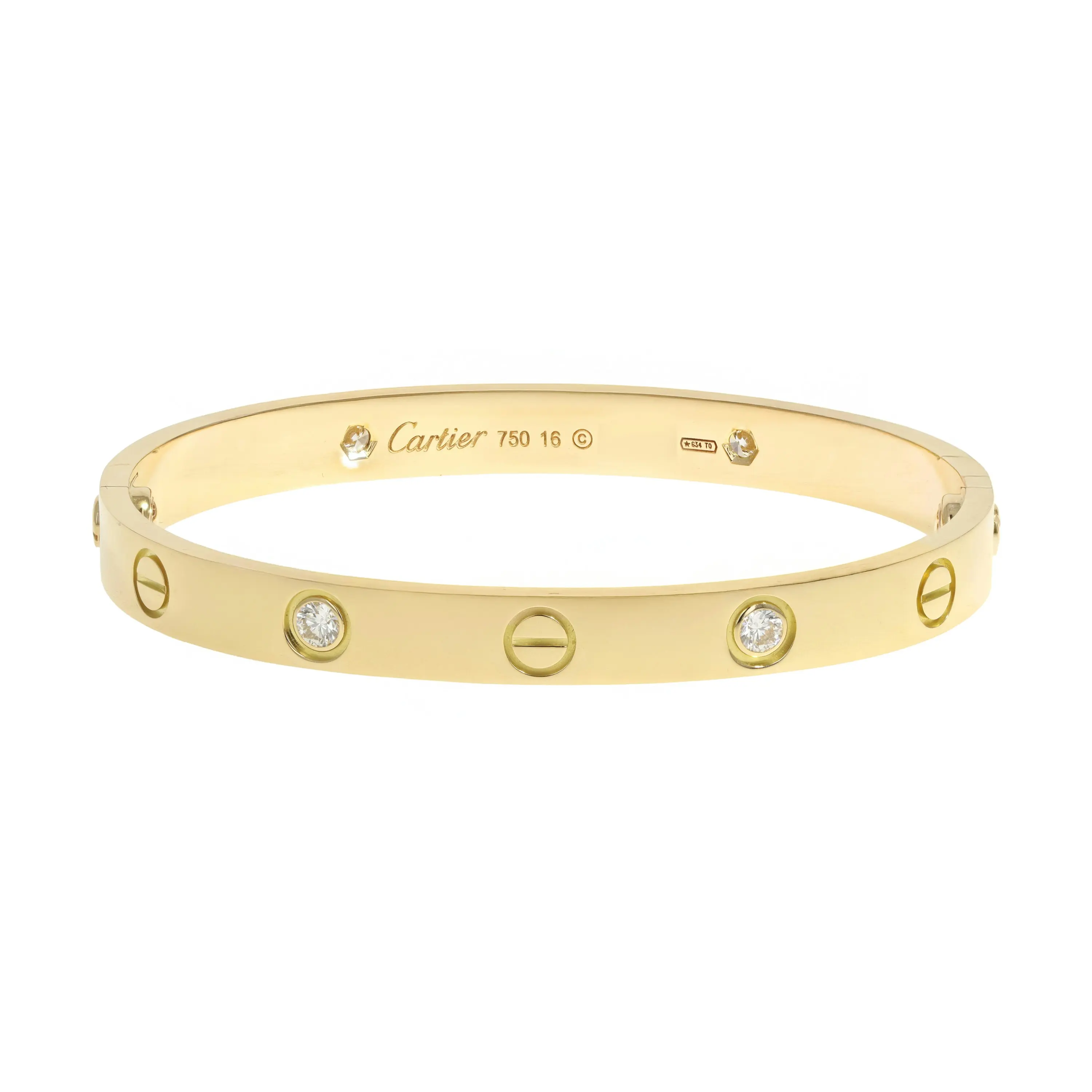 Pre-owned Cartier Love Bracelet Size 16
