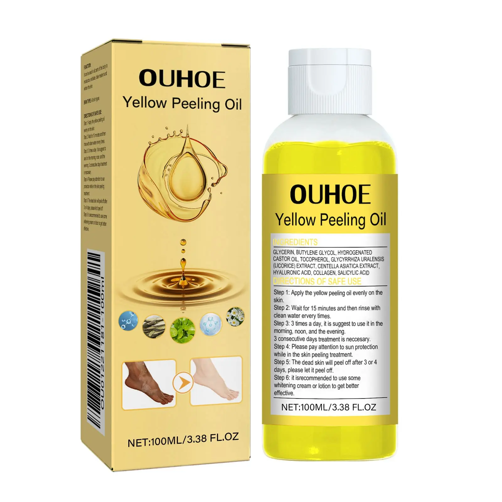 Ouhoe Exfoliating Glow Oil, Hydrating Body Skin Brightening, Reduces Melanin, Skincare Essential, Gentle Exfoliation, High Quality Oil, Moisturizing Formula, Moisture